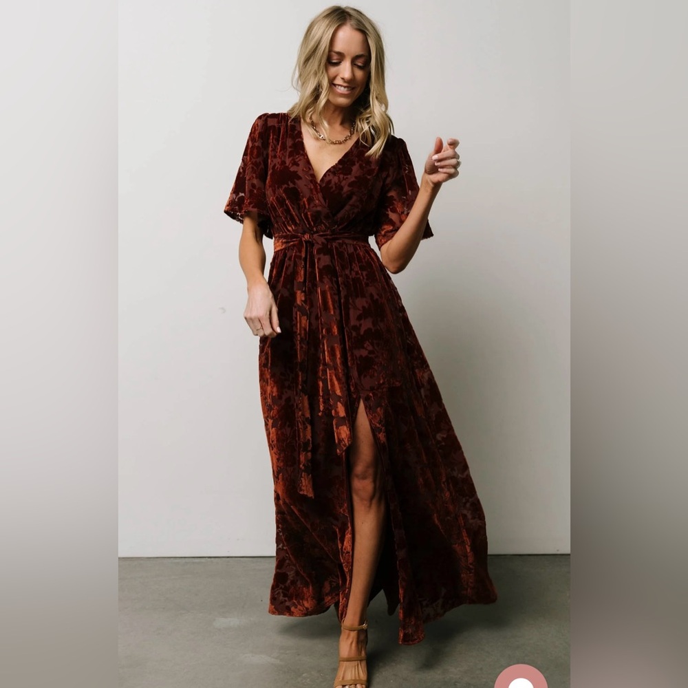 Baltic Born Uma Copper Velvet Dress Size Small